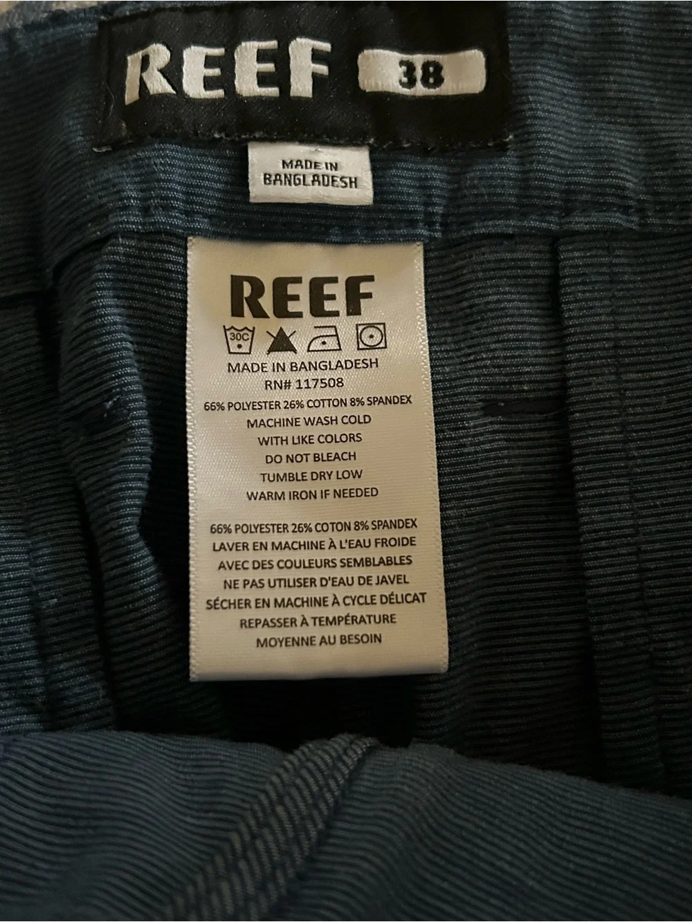REEF Casual Performance Shorts Men's Sz 38 Casual Relaxed Chino